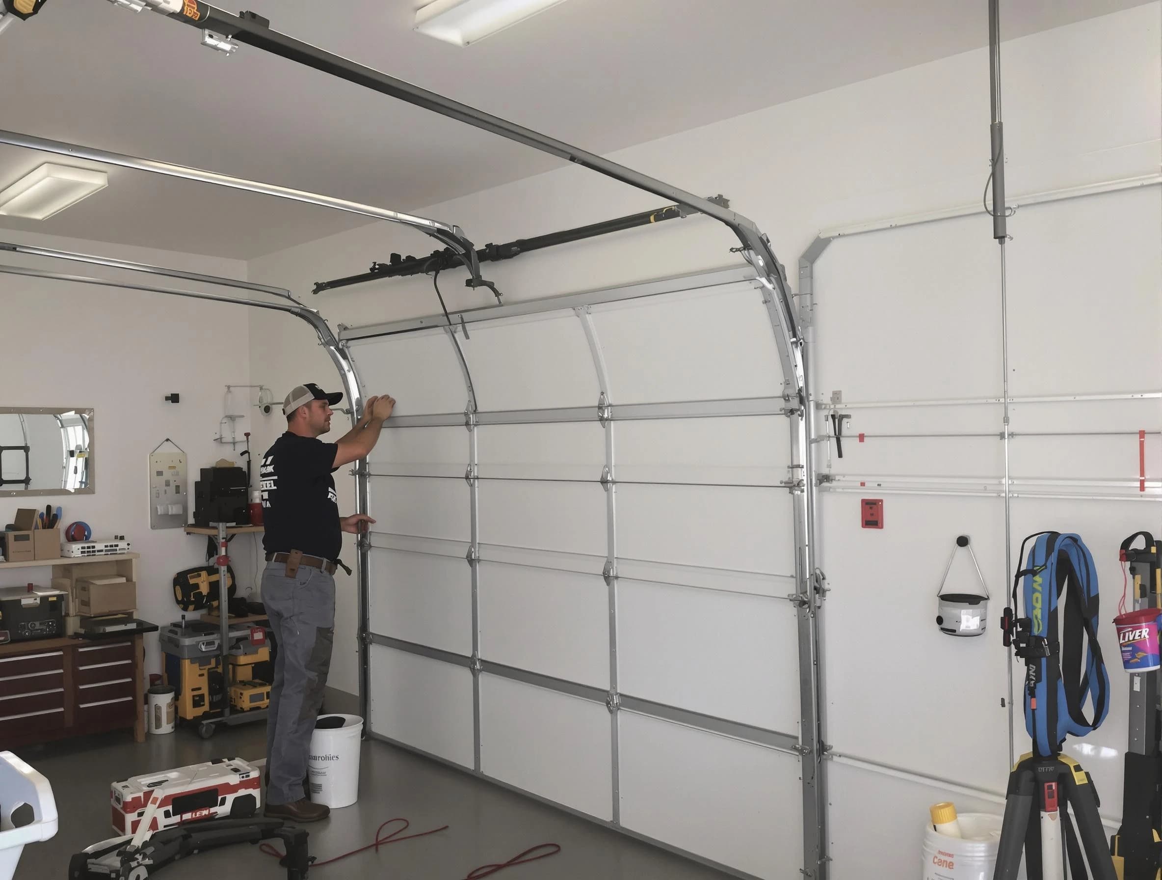 Marshall Garage Door Repair team installing new garage door in Marshall