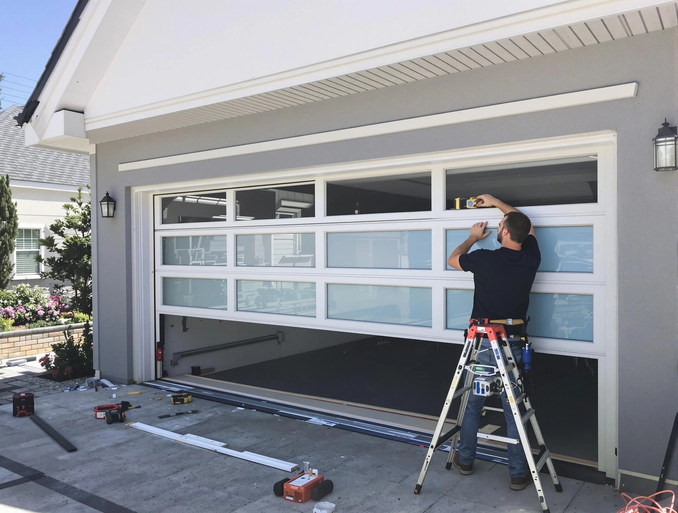 Marshall Garage Door Repair team performing garage door replacement in Marshall