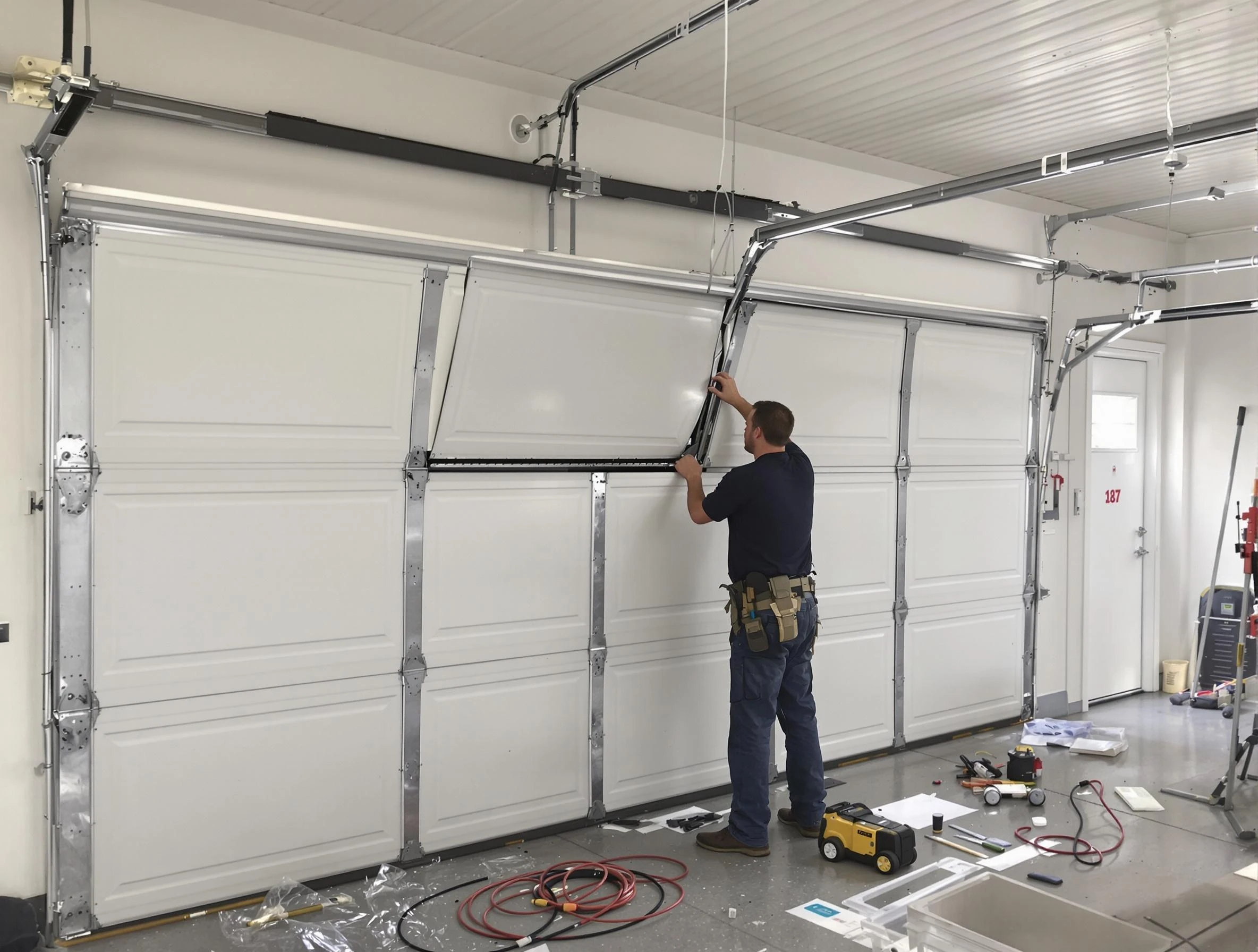 Garage Door Section Replacement in Marshall